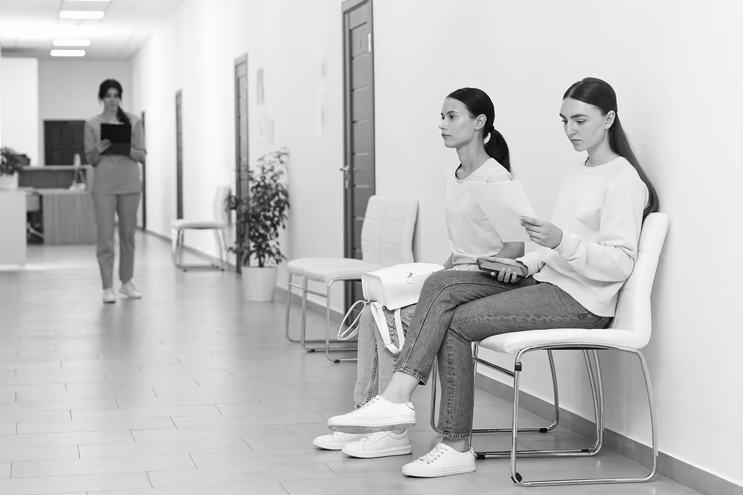 Women waiting in hospital