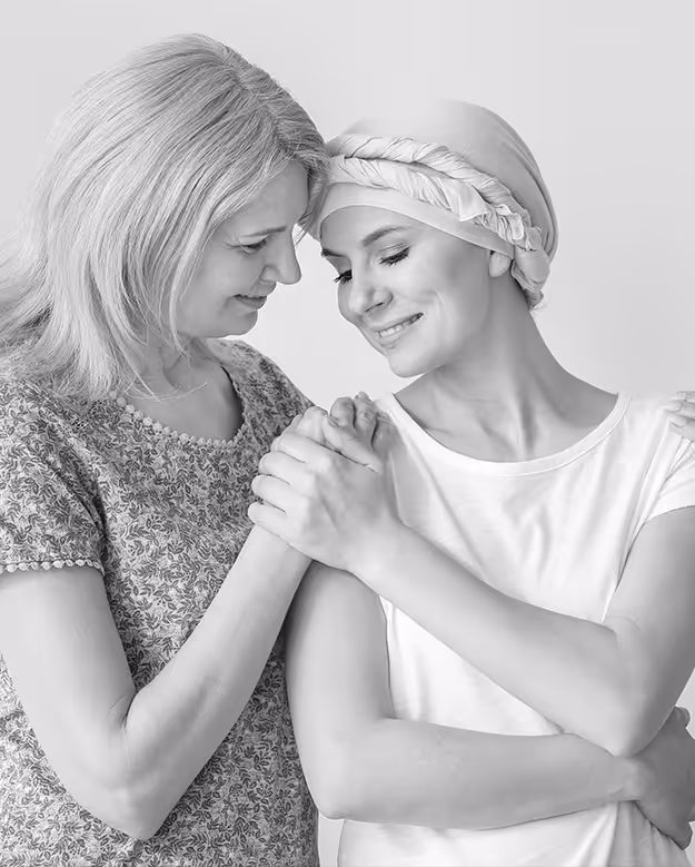 woman with daughter who has cancer