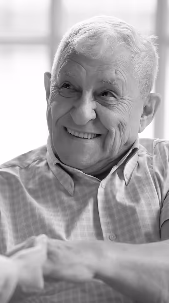 Elderly man smiling