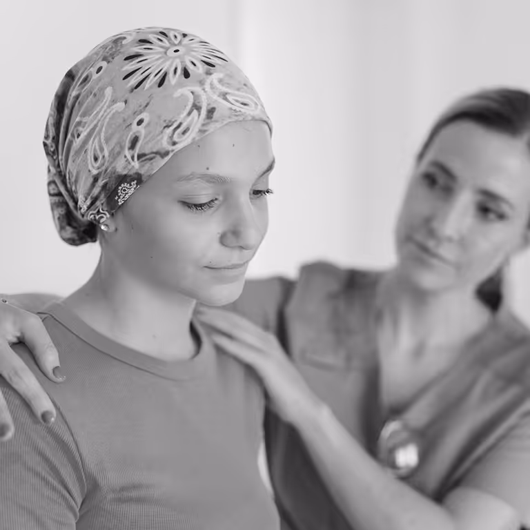 Woman getting diagnosed with cancer