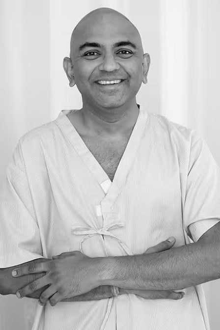 Asian man with cancer
