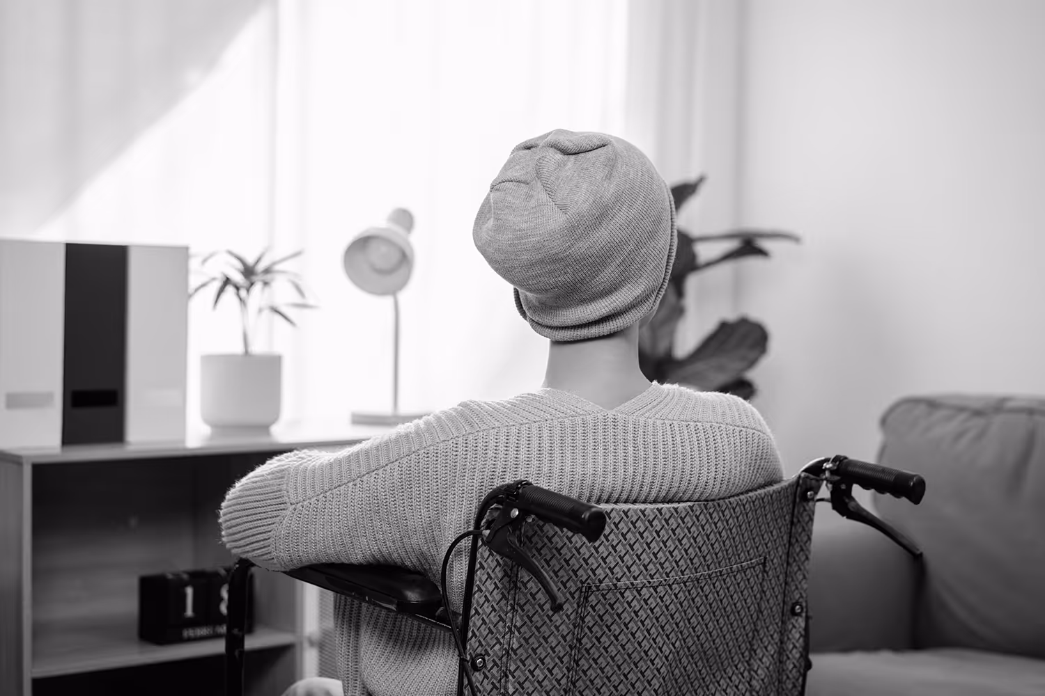 Woman in wheelchair