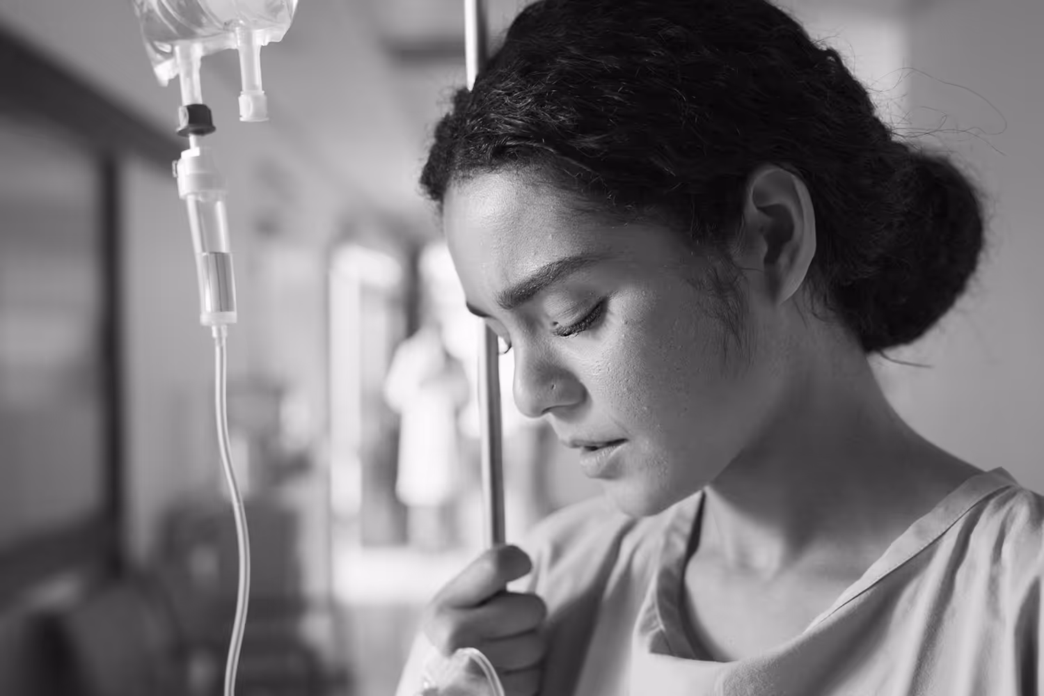 Woman with IV